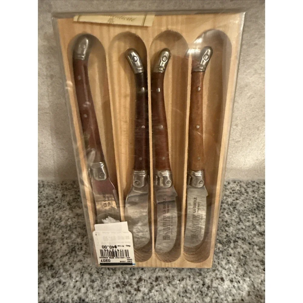 Sabatier French Set of 4 La Guiole Spreader Knives Rosewood Handle NWT